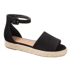 Banana Republic Black Suede Espadrille Sandals